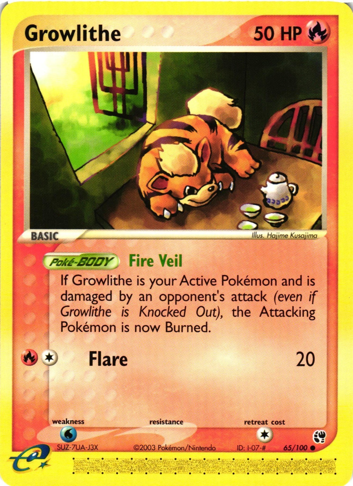 Pokemon TCG Growlithe 65/100 Common Sandstorm VLP