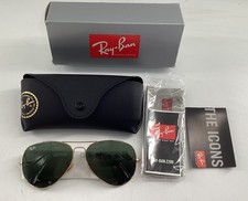 Ray-Ban Havana RB3025 Unisex Aviator Sunglasses - Gold/Green Solid.      F1Cbin
