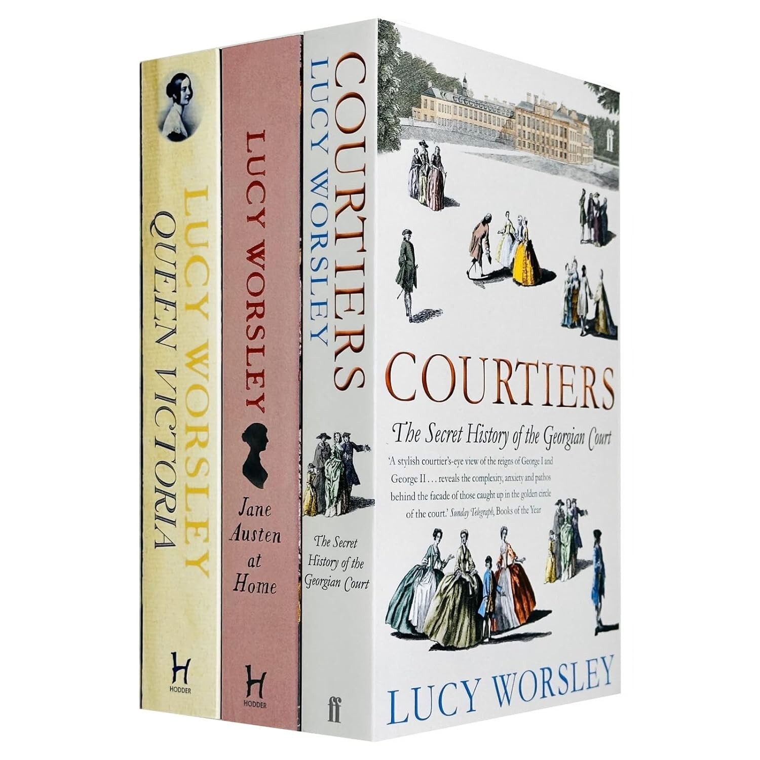 Lucy Worsley 3 Books Collection Set Queen Victoria,Jane Austen at Home,Courtiers