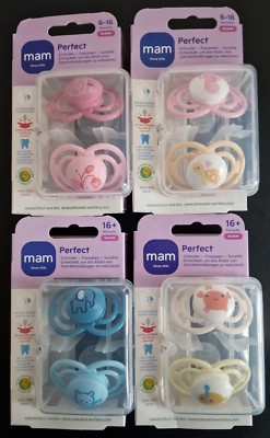 MAM Perfect Silikon  2er-Set, Baby Schnuller 6-16 Monate oder 16+ Monate NEU OVP