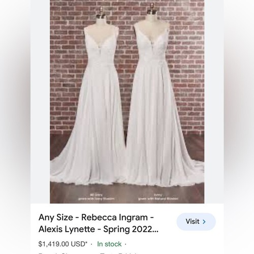 Vestido de novia Rebecca Ingram - Talla 6 - Recién lavado en seco usado una vez - Imagen 4 de 15