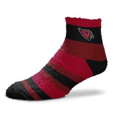 NEW Arizona Cardinals NFL Rainbow Stripe Soft Fuzzy Womens Sleep Socks OSFM