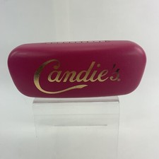 Candies Eyeglass Sunglass Case Hard Clamshell Pink Faux Leather Pink