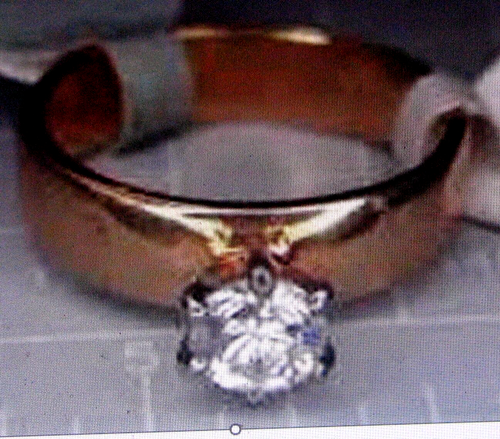 Anello nuziale oro giallo 18k HGE con principi solitari taglio zircone scintillante taglia 10