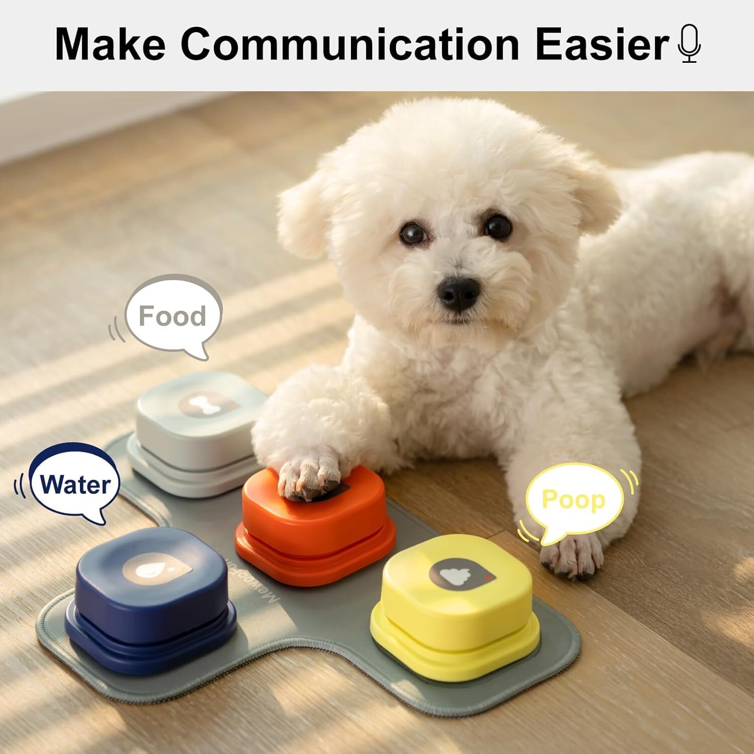 Mewoofun Pet Communication Stickers Buttons Mat Dog Cat Train Recordable Talking