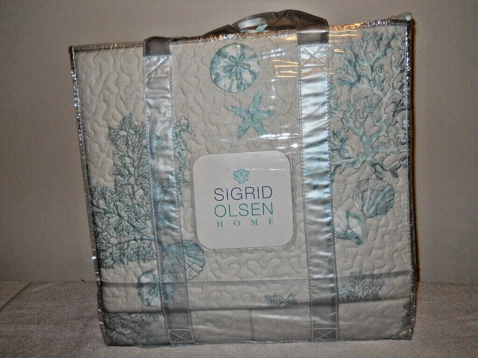 NIP SIGRID OLSEN FULL QUEEN Bourne Beach Coastal 3 Piece Quilt Set - Image 2 of 4