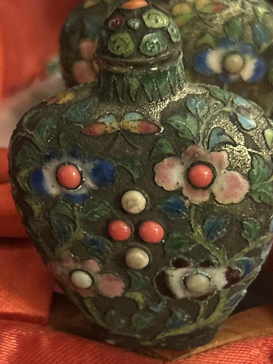 水晶 吉祥桃紋 彫刻 鼻煙壺 中国古董 中国古美術 唐物古玩 置物