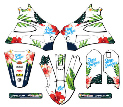 22-23 Jr / P3 Cx 50 Tropic Weiß Senge Grafiken Set Kompatibel Mit Cobra