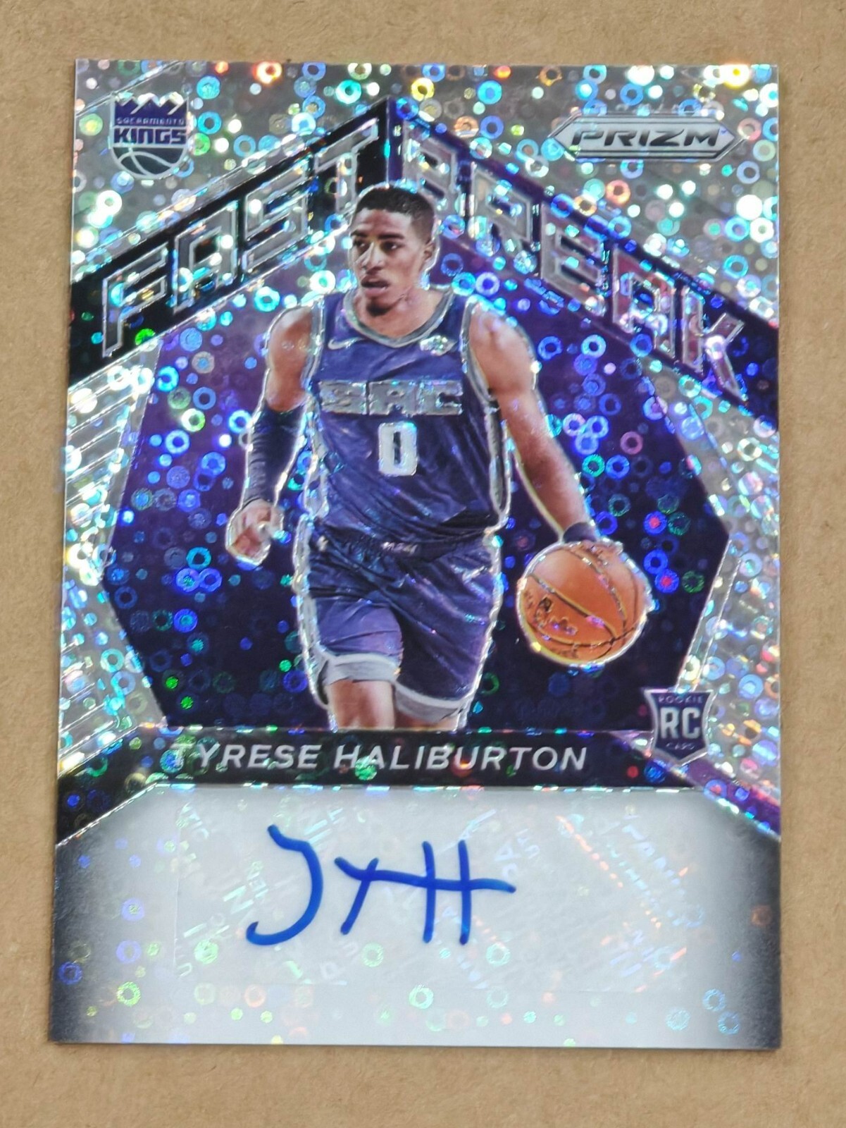 2020-21 Prizm Fast Break RC Auto Tyrese Haliburton
