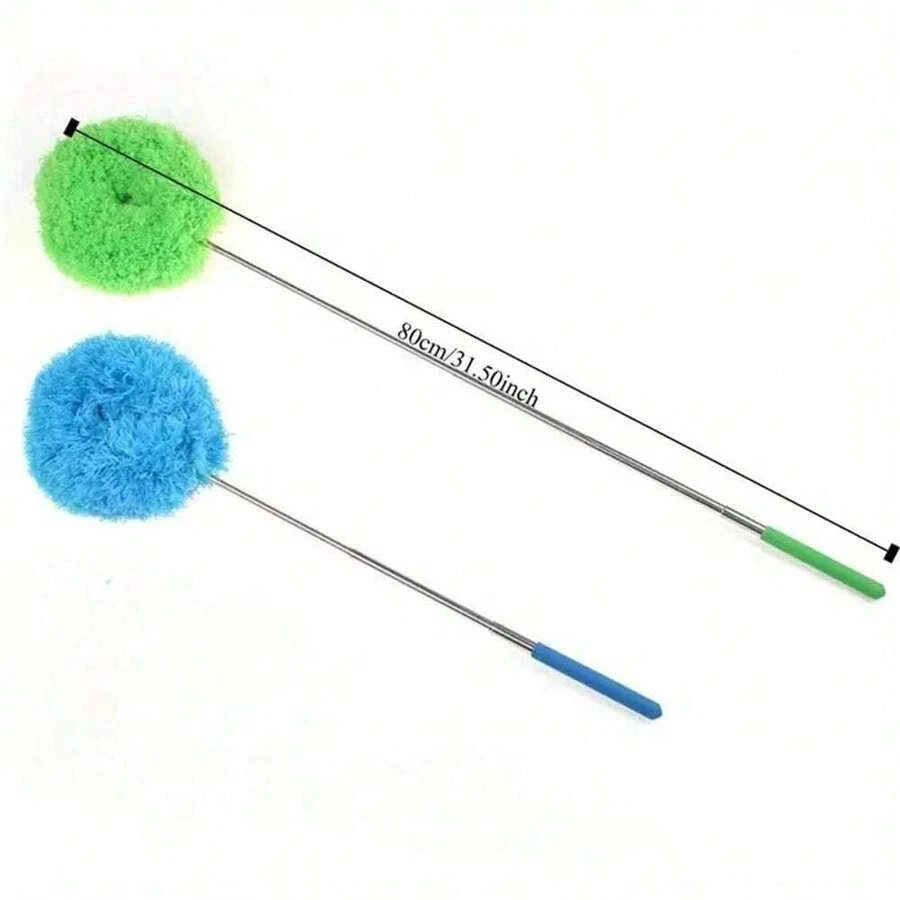 Limpiador de ventilador de techo plumero reutilizable microfibra mango largo lavable limpiador Foto 2 de 4