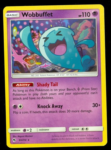 Pokemon Wobbuffet 93 214 Lost Thunder Rare Como Nuevo Ebay