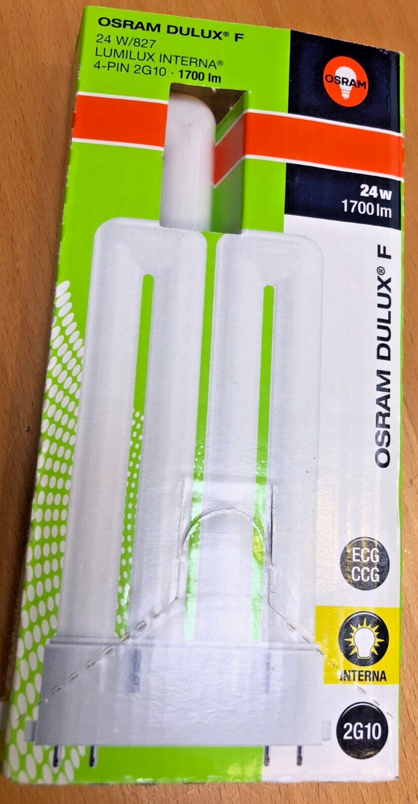 Osram Lumilux Dulux F 24W/827 Warm White De Lux Socket 2G 10 4Pin