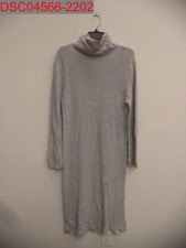 NWOT - Abound Women's Grey Ribbed Mock Neck Midi Sweater Dress with Slit, Size M