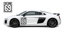 Race Track Numbers Vinyl Decal Door Sticker Racing Rally Sport Car Customizable