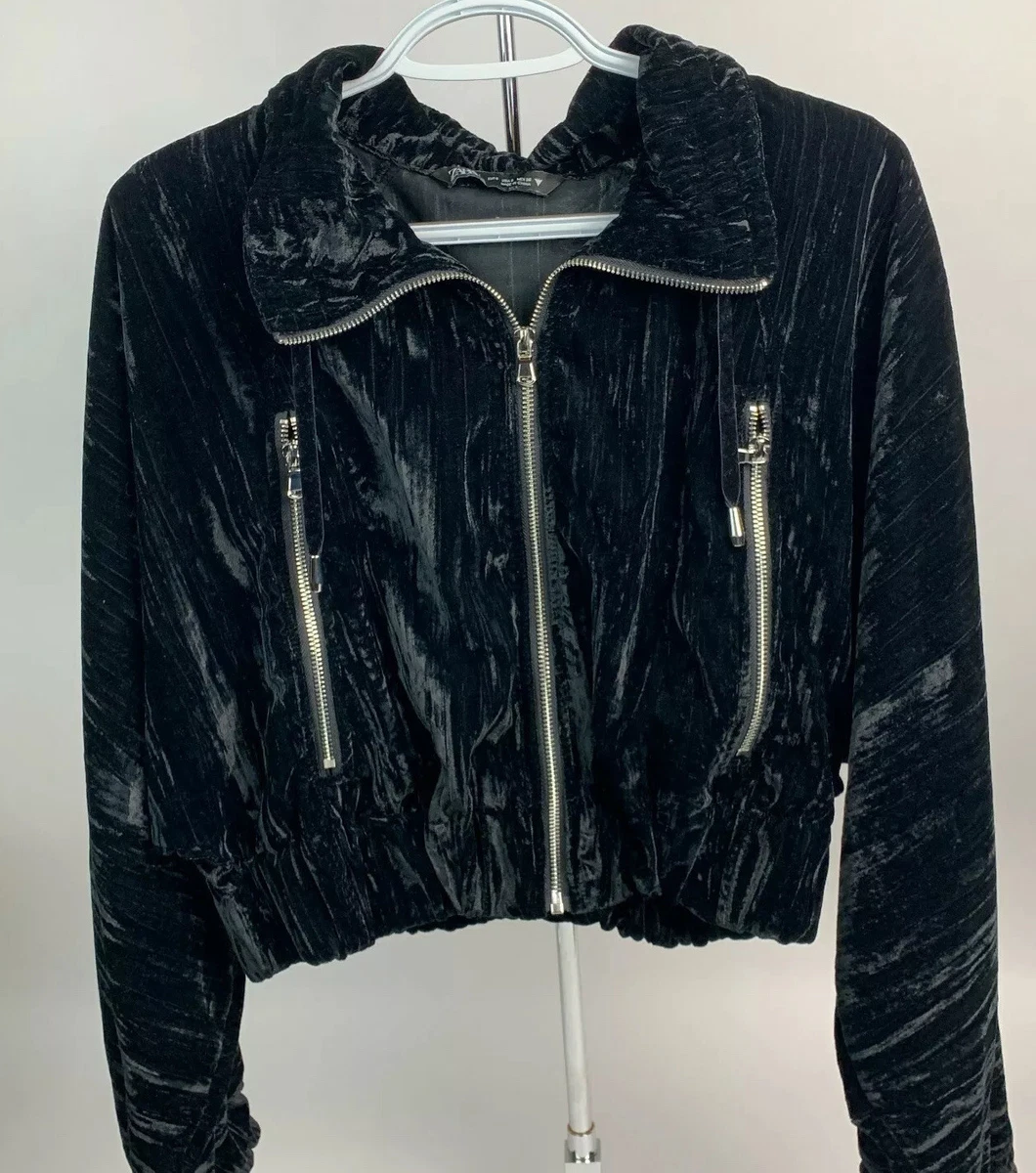 Velvet zip jacket sale