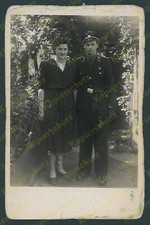 Foto Portr&auml;t NVA Offizier m. Frau Uniform Nationale Volksarmee DDR Eisenach 1956