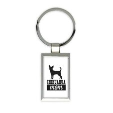 Gift Keychain : Chihuahua MOM Dog Silhouette Cup Funny Pet Animal