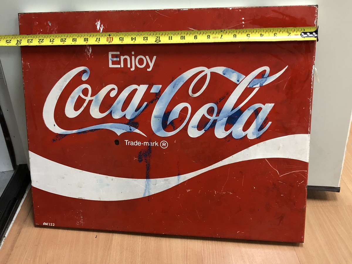 vintage enjoy coca cola am122 metal sign 24”x19” | eBay
