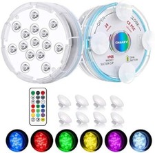 8 Pk Submersible LED Pool Lights for Ingroud Pool, 16Color Waterproof Underwater