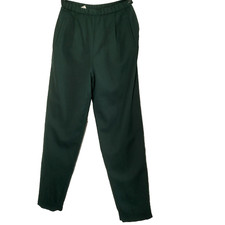 Pendleton Wool Pants Size 8 Hunter Green Slacks Pleated Zip Up Lined Trousers