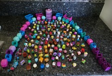 Huge lot of shopkins 203 pieces including figures backpack and baskets some rare