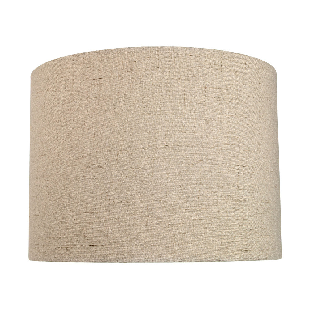 Contemporary and Sleek Taupe Textured 10"" Linen Fabric Drum Lamp Shade 60w Ma...
