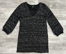 Lucky Brand womens sweater dress size XS/TP V neck black white