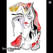 Wall Art Watercolor Painting Drawing Well Known Artist Celebrity Famous Portrait