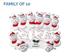 Personalized 2024 Snowman Family / Grandchildren of 10 Christmas Ornament