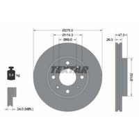 Textar 2X Bremsscheibe Vorne Ø275 Mm FüR KIA Cerato LD 1.6 2.0 Crdi 1.5