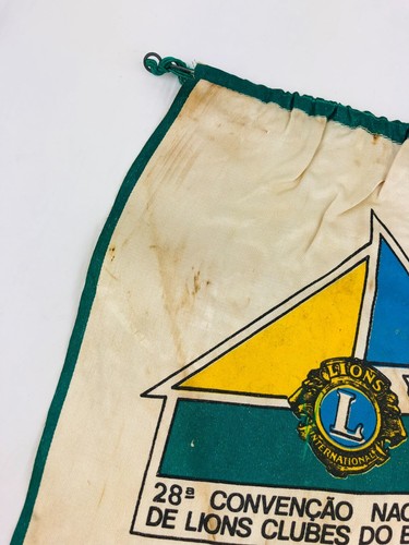 Vintage 1981 Lions Intl Club Banner Flag Fortaleza Brazil Vintage Ceara *Pb - Picture 3 of 5