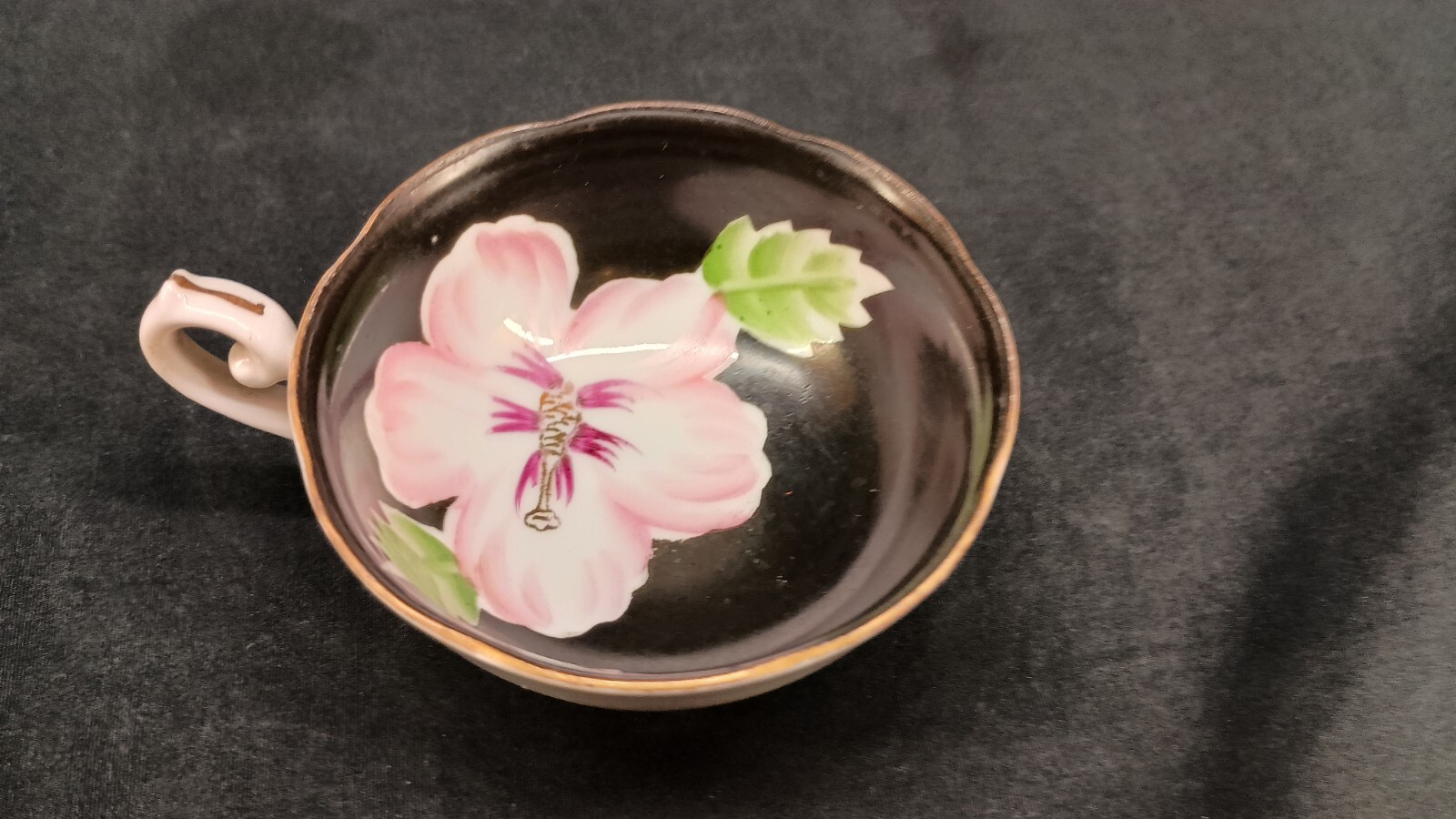 Vintage TRIMONT CHINA  Miniature Hand-painted Teacup Made In Occupied Japan