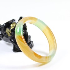68mm Certified Natural Agate Chalcedony Multi-Color Jade Bracelet Bangle j7429