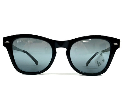 Ray-Ban Sunglasses RB0707-S-M 901/G6 Black Silver Cat Eye Frames w/ Blue Lenses