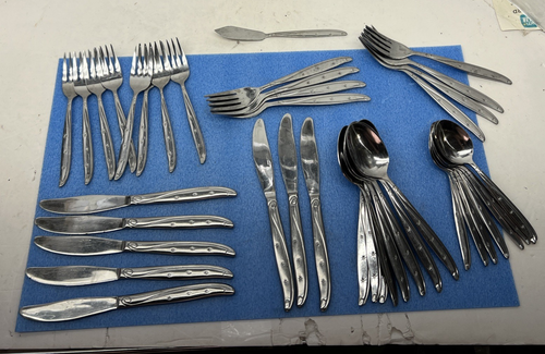 Vintage 41 Piece HEAVENLY STAR Stainless Steel Japan MCM Starburst Flatware - 第 11/11 張圖片
