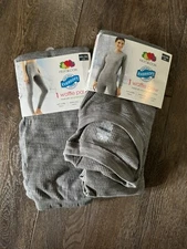 Fruit of the Loom Thermal Long Sleeve Crew + Pants Gray Women's XXXL 3XG 22