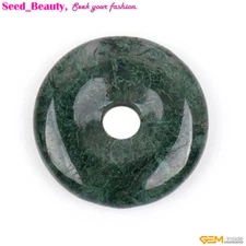 Natural Amethyst Quartz Stone Circle Donuts Beads Pendant/GUASHA Jewelry Making