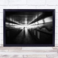 Street Tunnel Black White Light Shadow Ghost Perspective Departure Depart Print