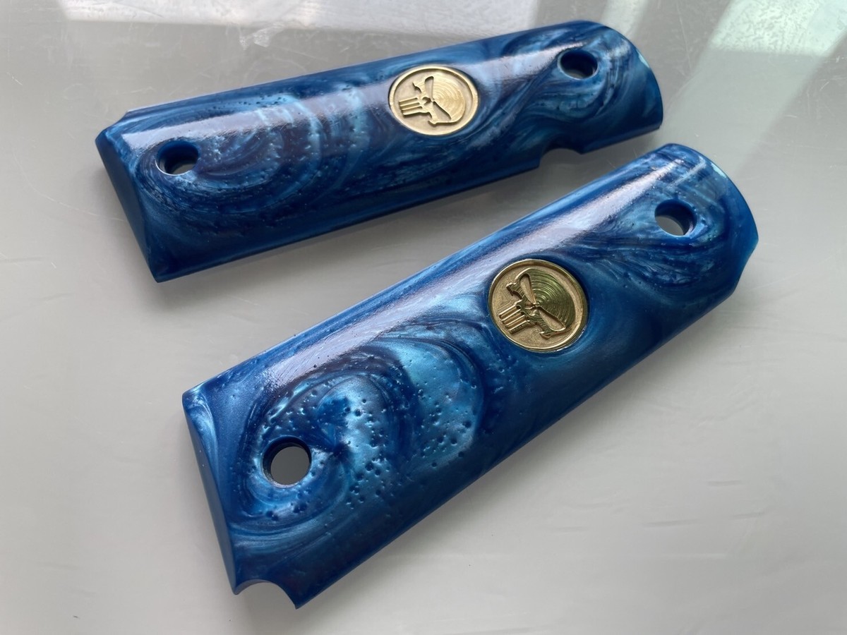 Blue pearl Resin For Colt 1911 Full Size Kimber Clones No Ambi