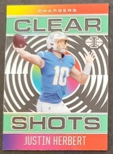 2021 Illusions #CS-1 Justin Hebert CHARGERS CLEAR SHOTS Emerald Parallel NM/MT