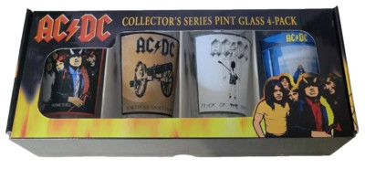 AC/DC Collector's Series Pint Glass 4-Pack Still in Box from 2010 AC DC ...