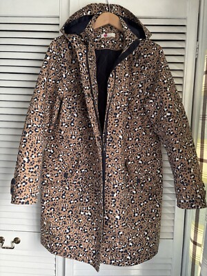 Boden Size 14 Animal Print Waterproof Lined Parka Raincoat RRP