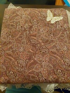 Purple Paisley Wedding/Photo Album With Butterfly and Lace Trim
