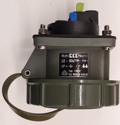 Bals 13032 CEE Anbausteckdose gerade 32-6h, 200-250~ Stecker mit Schraubdeckel