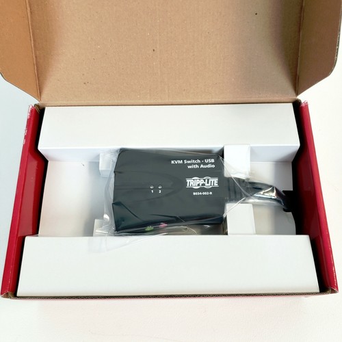 Commutateur KVM USB TRIPP-LITE avec câbles intégrés et audio B034-002-R **NEUF** - Photo 2/11