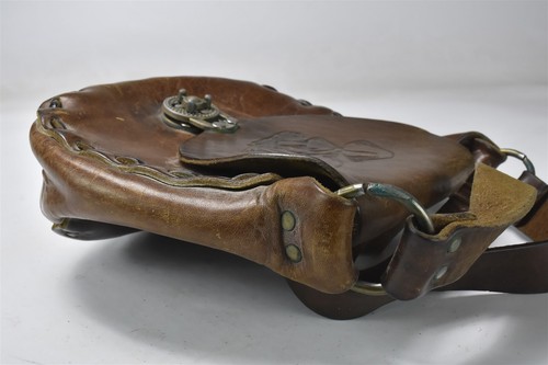 Vintage TOOLED LEATHER PURSE SHOULDER STRAP MUSHROOM DESIGN #07267 - Picture 9 of 9
