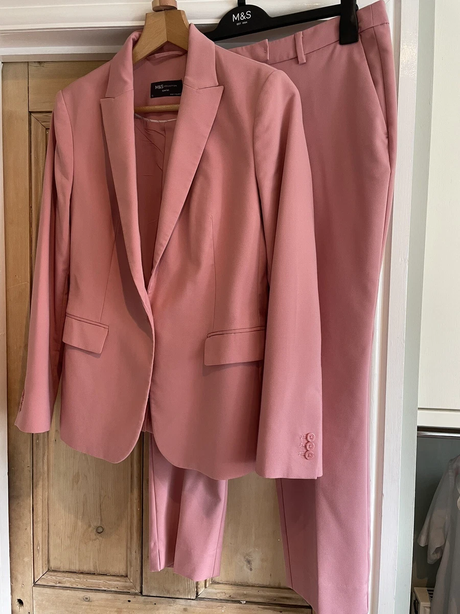 Marks u0026amp; Spencer Size 12 Ladies Pink Trouser Suit 'The Mia' Short | eBay