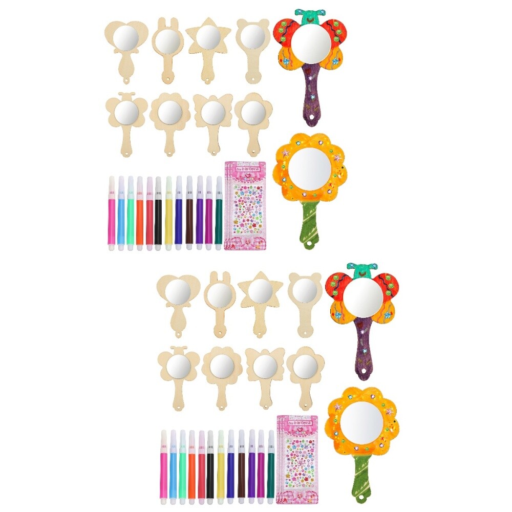 2 Sets Mini Mirrors For Crafts Small Compact Mirror Handheld Mirrors