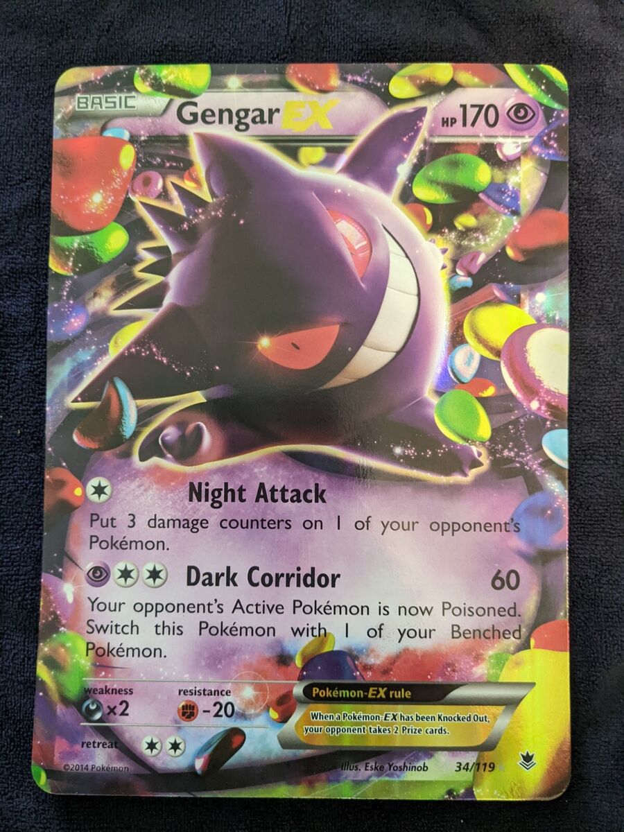 Gengar EX 34/119 XY Phantom Forces Holo Ultra Rare Pokemon Card Near M