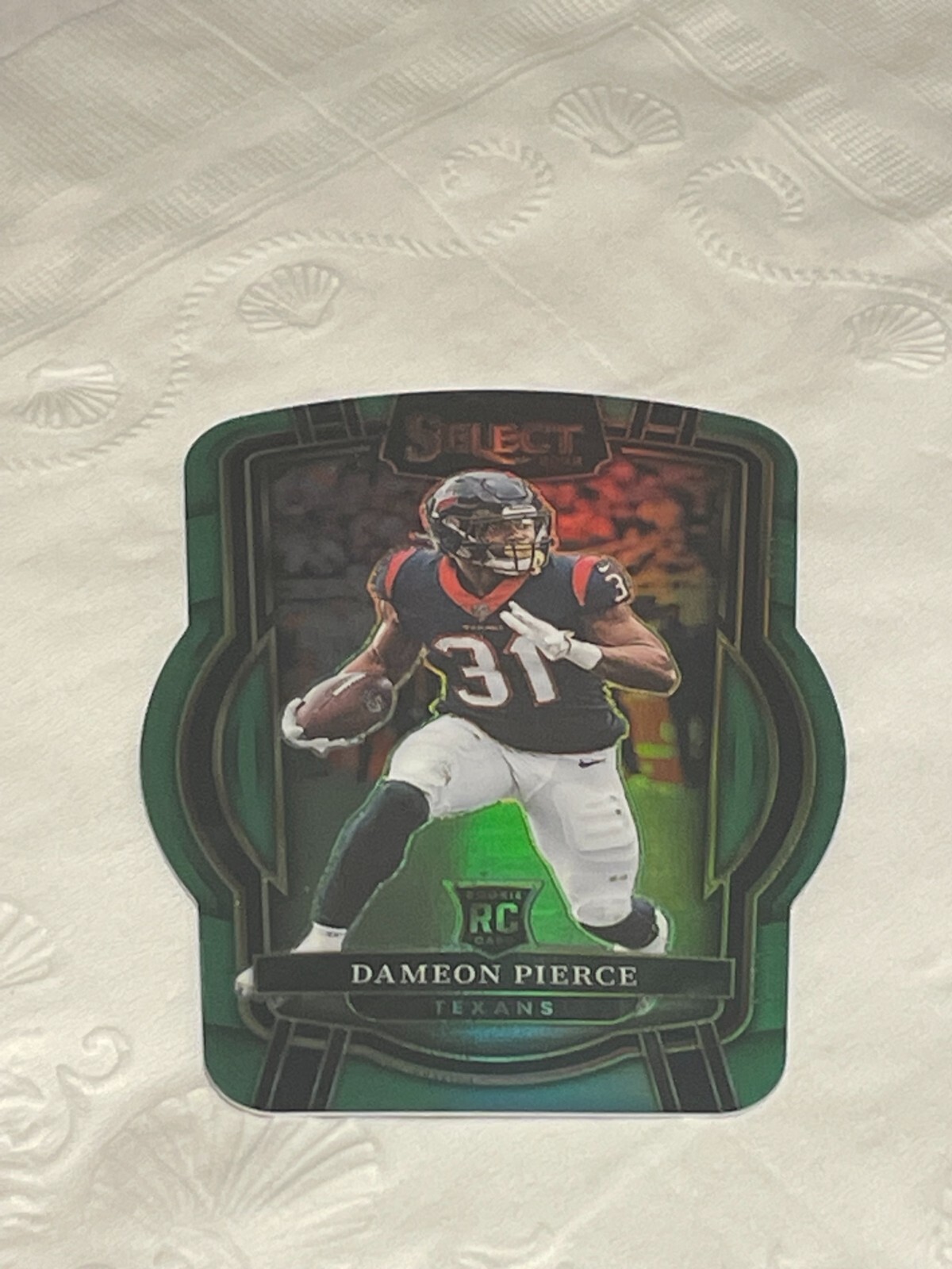 2022 Panini Select Concourse Green Prizm Dameon Pierce /299 RC Die Cut Texans